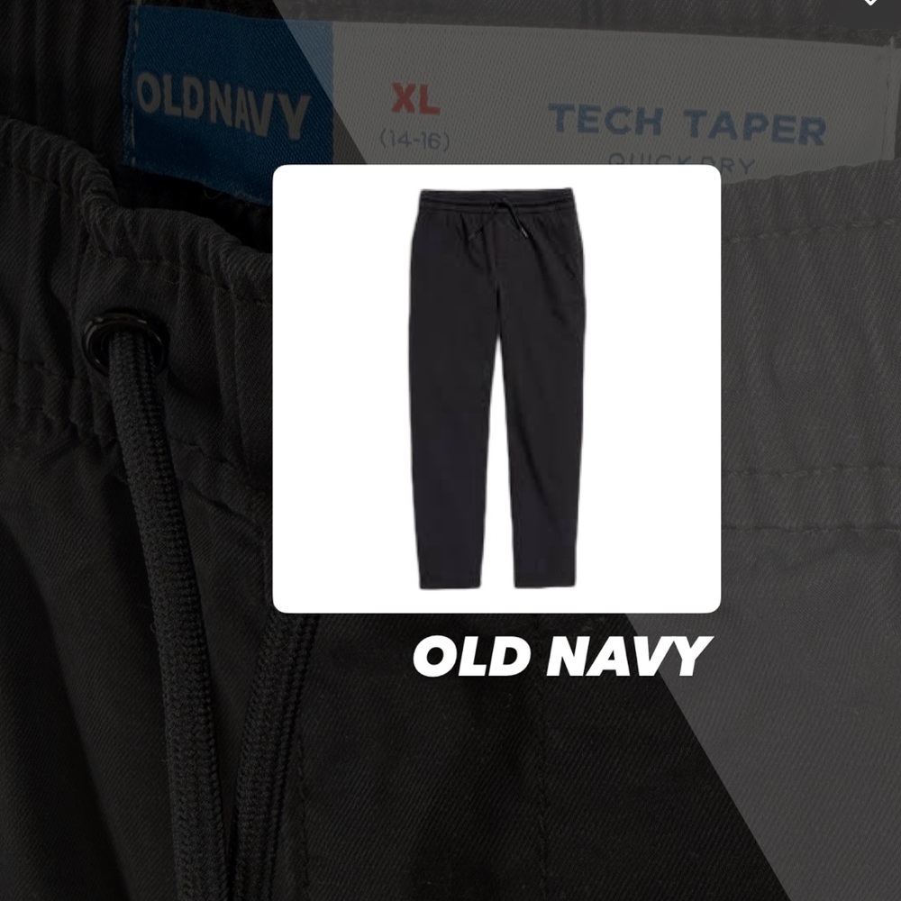 EUC Old Navy Black Tech Tapered Pants
